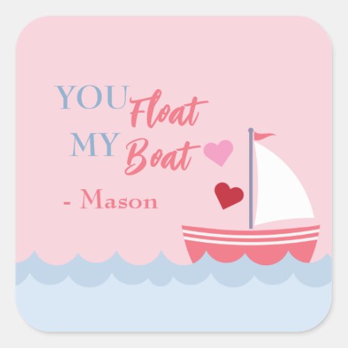 Classroom Valentines You Float My Boat Sticker