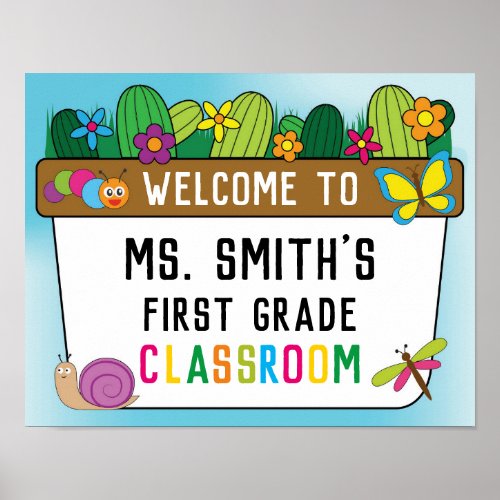 Classroom Welcome Sign in Our Garden Theme
