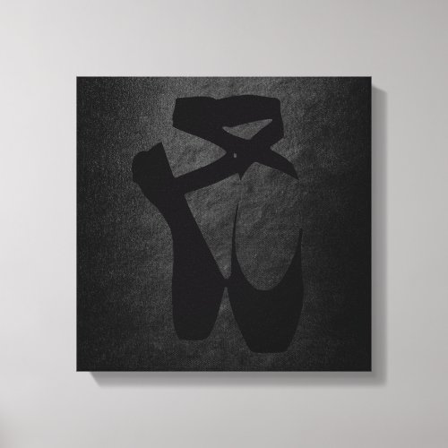 Classsic Dance Ballet Shoes Black Background Canvas Print