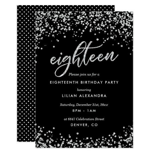 classy 18th birthday invitation sparkly confetti classy birthday invitations