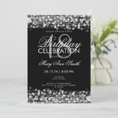 Classy 18th Birthday Party Sparkles Silver Invitation (Standing Front)