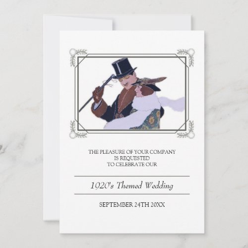 Classy 1920's Theme Wedding Invitation