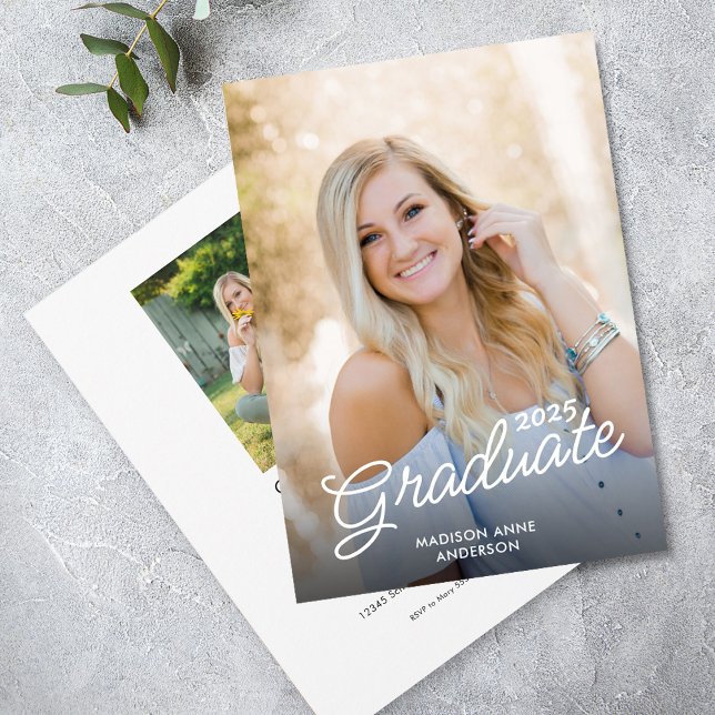 Classy 2025 Graduation Vertical Photo  Invitation (Creator Uploaded)