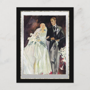 Classy 20's Wedding Save The Date Announcement Postcard