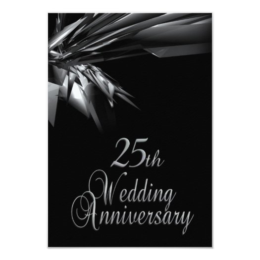 Classy 25th Wedding Anniversary 3.5x5 Paper Invitation Card