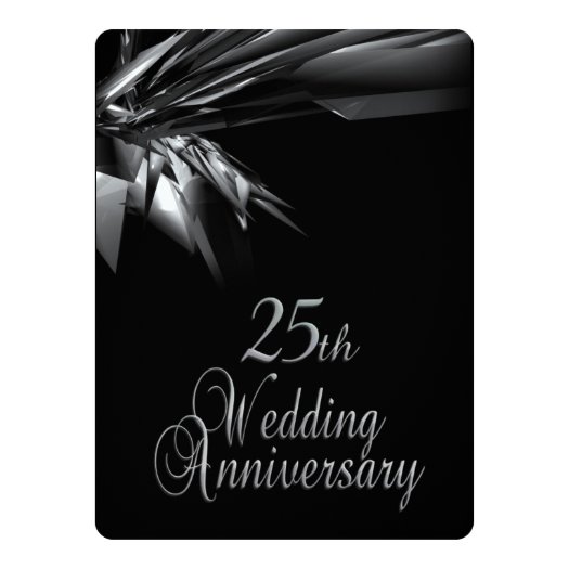Classy 25th Wedding Anniversary 6.5x8.75 Paper Invitation Card