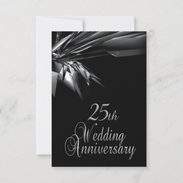Classy 25th Wedding Anniversary Invitation (Front)