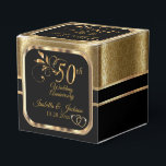 Classy 50th Wedding Anniversary Favor Box<br><div class="desc">Classy 50th Wedding Anniversary Favor Boxes ready to customize for your party or event by using the templates or removing all text and starting fresh and designing for your own event. This elegant design works well for a birthday party, engagement party, anniversary, cocktail party, graduations, retirements, weddings, showers, corporate events,...</div>