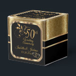 Classy 50th Wedding Anniversary Favor Box<br><div class="desc">Classy 50th Wedding Anniversary Favor Boxes ready to customize for your party or event by using the templates or removing all text and starting fresh and designing for your own event. This elegant design works well for a birthday party, engagement party, anniversary, cocktail party, graduations, retirements, weddings, showers, corporate events,...</div>