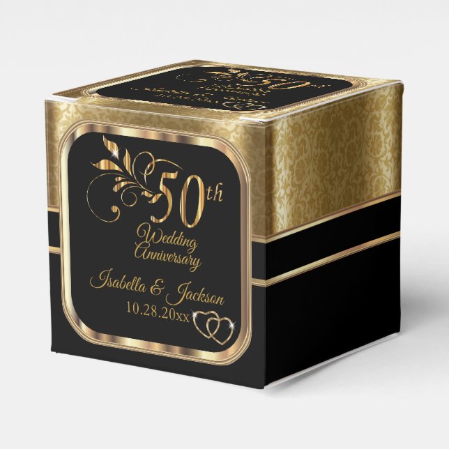 Classy 50th Wedding Anniversary Favor Box (Front Side)