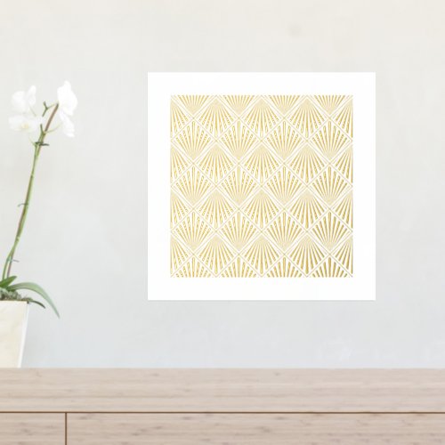Classy Abstract Art Deco Square Fan Pattern Gold Foil Prints