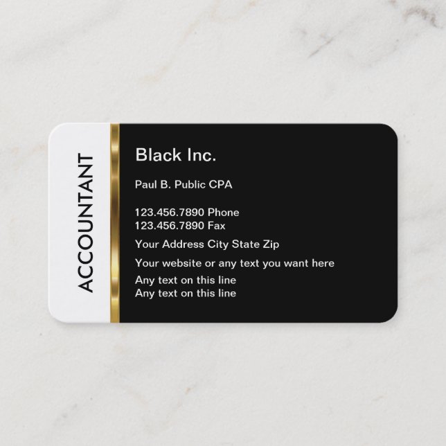 Classy Accountant Business Cards (Front)