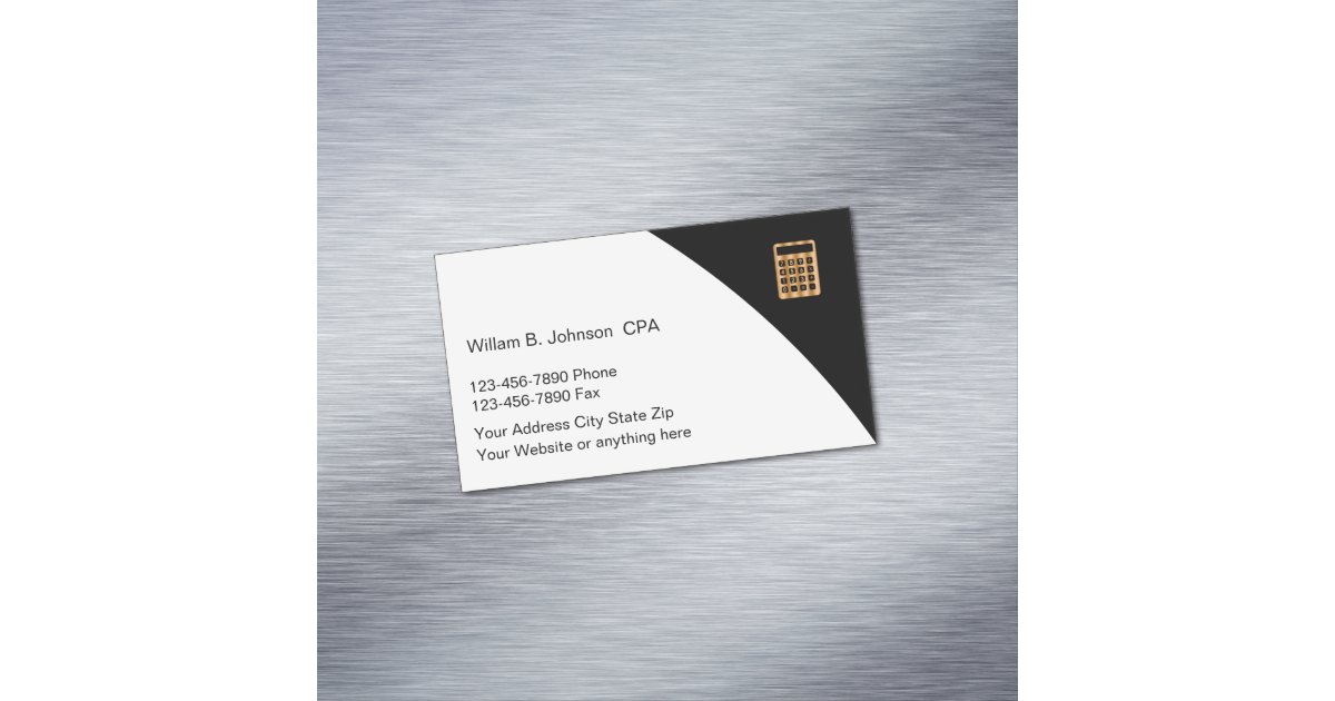 Classy Accountant CPA Theme Business Card Magnet | Zazzle.com