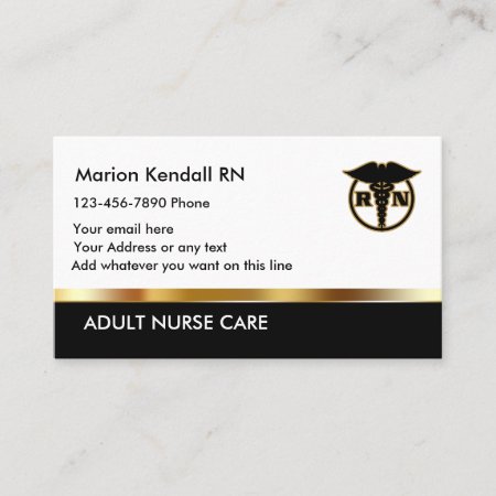 Classy Adult Nurse Care Business Card