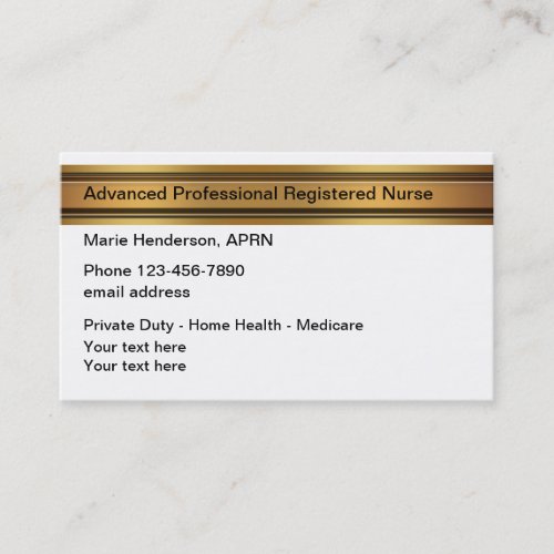 Classy Advanced Nurse Practitioner Business Card