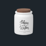 Classy Advice and Wishes Jar for Bridal Shower<br><div class="desc">This Personalized Advice and Wishes jar will be great for a bridal shower or wedding. Can be personalized with the future bride's name and the date of the event.</div>