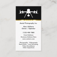 Classy Aerial Drone Photography Videography Business Card