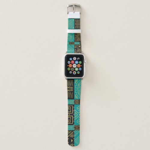 Classy African Tiles Line Art Pattern   Apple Watch Band