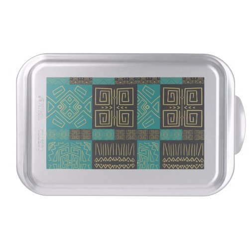 Classy African Tiles Line Art Pattern     Cake Pan