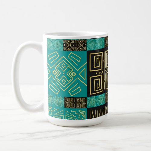 Classy African Tiles Line Art Pattern   Coffee Mug