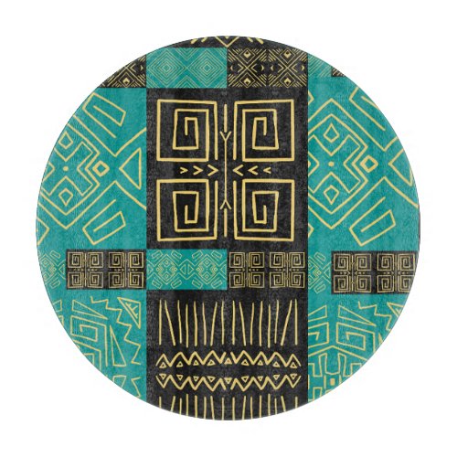 Classy African Tiles Line Art Pattern      Cutting Board