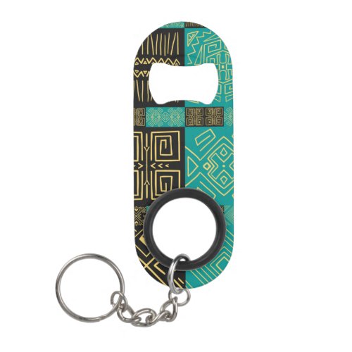 Classy African Tiles Line Art Pattern   Keychain Bottle Opener