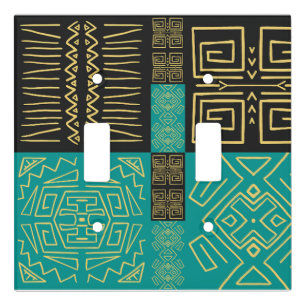 Classy African Tiles Line Art Pattern        Light Switch Cover