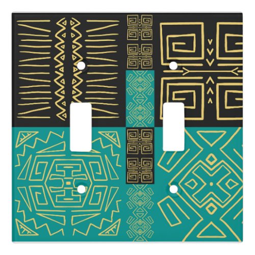 Classy African Tiles Line Art Pattern        Light Switch Cover
