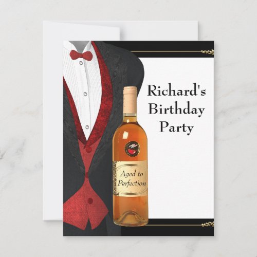 Classy Aged to Perfection Birthday Party Invitation