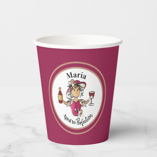 Classy Aged to Perfection Personalized Birthday  Paper Cups