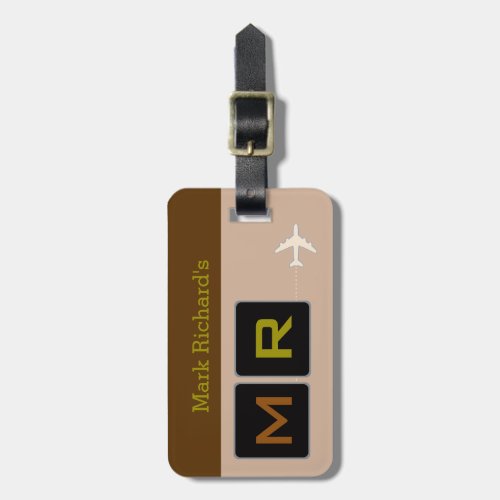 classy airplane traveller luggage tag