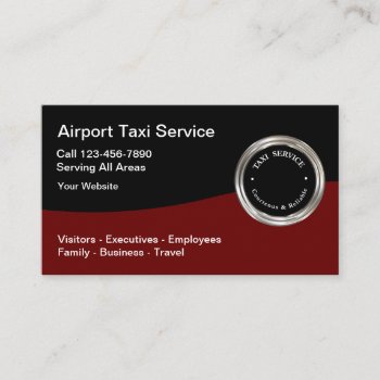 Classy Airport Taxi Service Business Cards by Luckyturtle at Zazzle