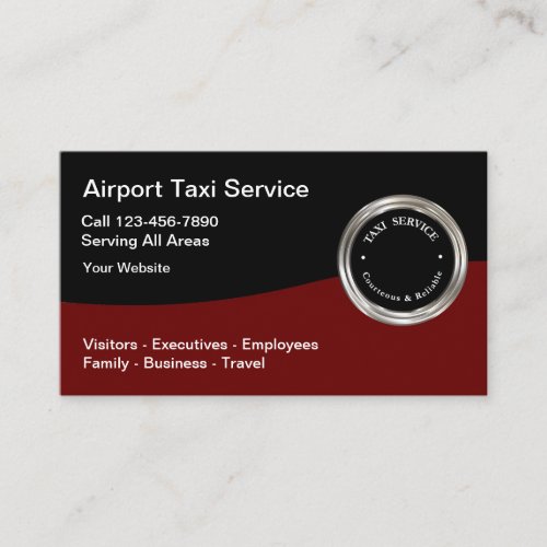 Classy Airport Taxi Service Business Cards