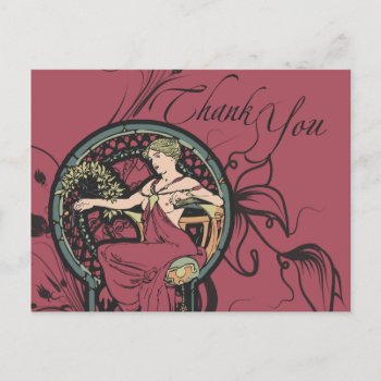 Classy Alphonse Mucha Thank You Cards by ellesgreetings at Zazzle