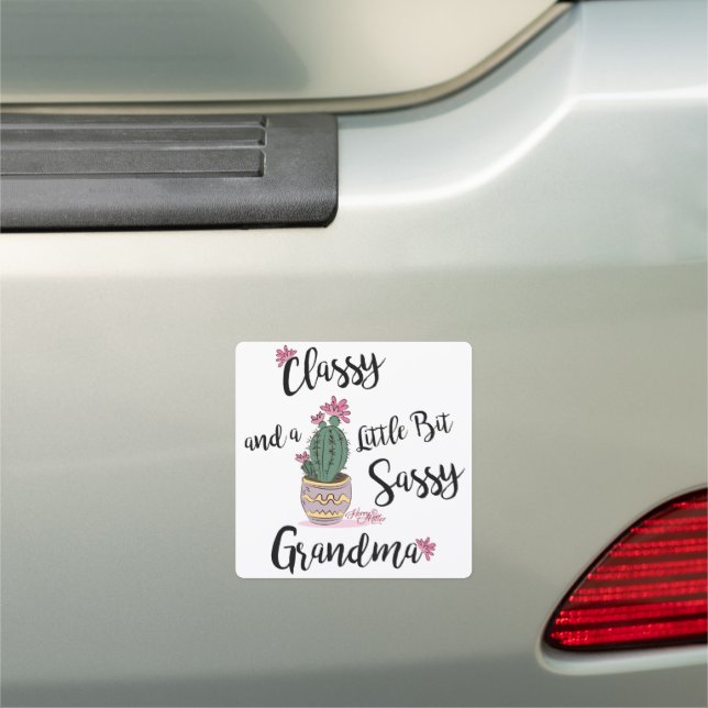 Classy And A Little Bit Sassy Grandma Car Magnet (In Situ)