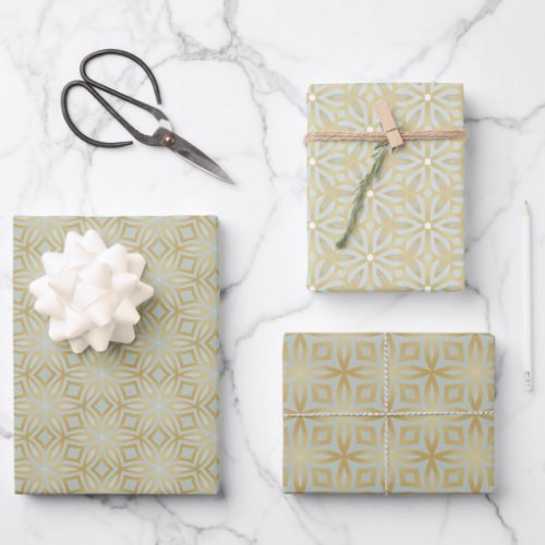 Classy and Bold Gold Geometric  Wrapping Paper Sheets