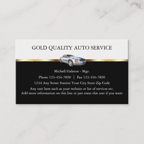 Classy And Cool Automotive Business Cards