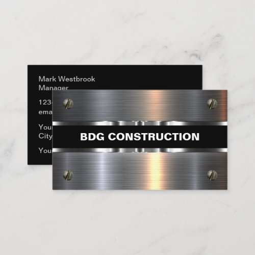 Classy And Cool Bold Construction Business Cards
