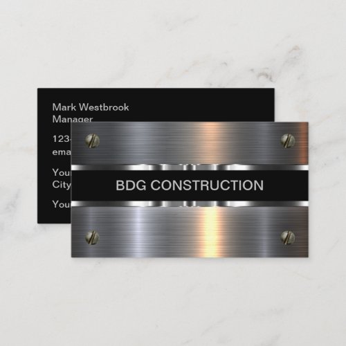 Classy And Cool Construction Business Cards