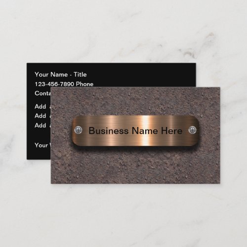 Classy And Cool Construction Theme Business Card