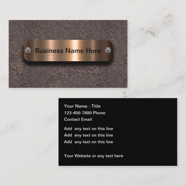 Classy And Cool Construction Theme Business Card (Front/Back)