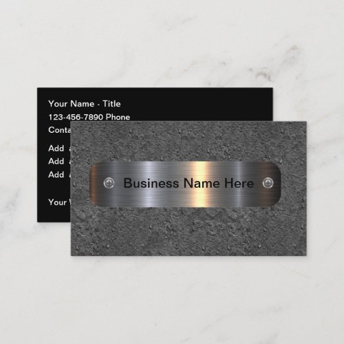 Classy And Cool Construction Wall Business Card