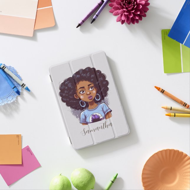 Classy and Elegant Afro Woman iPad Mini Cover (In Situ)