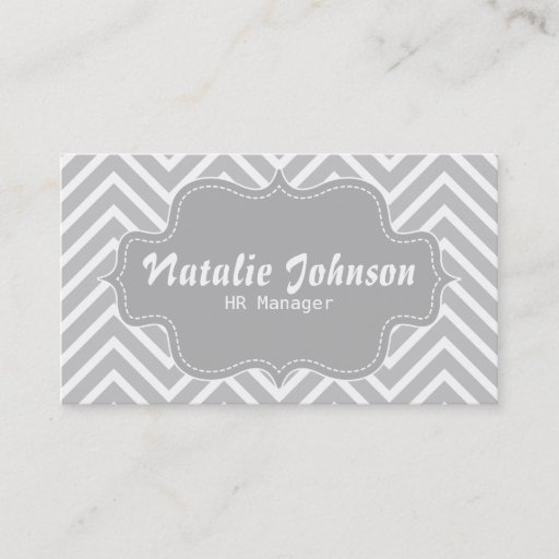 Customizable Classy and Elegant, grey and white chevron pattern Business Card Templates