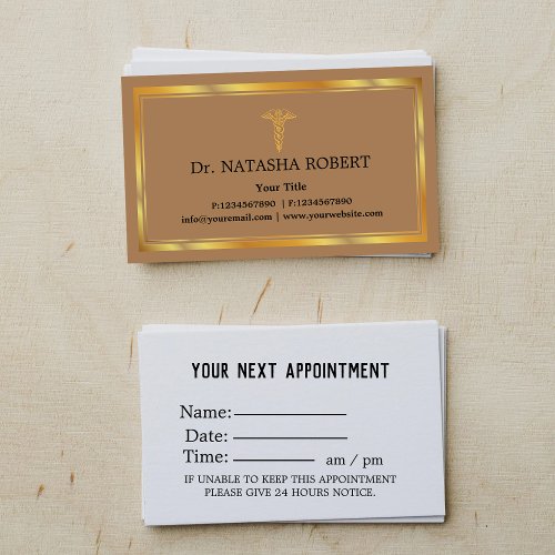 Classy and Elegant Medical Care Appointment Card