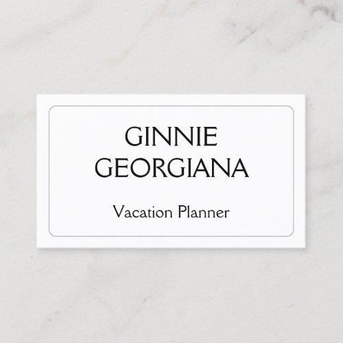Classy and Elegant Vacation Planner Business Card