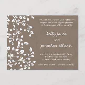 Classy and Elegant Wedding Invitation Postcard