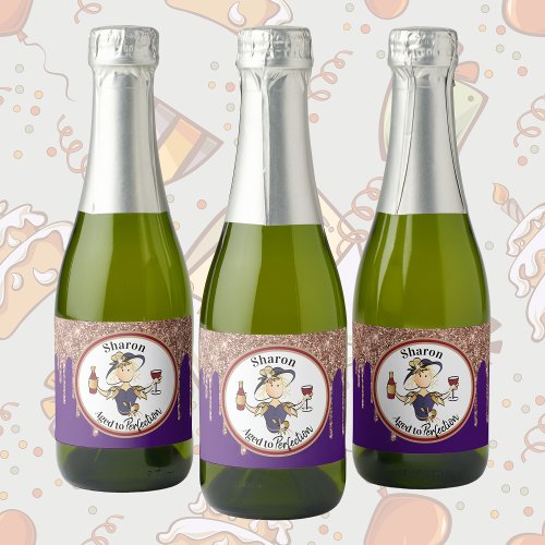 Classy and Fun Personalized Birthday Toast Sparkling Wine Label