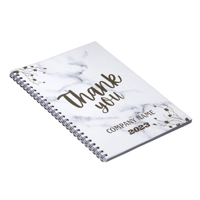 Classy and Functional White Marble Notebook (Right Side)