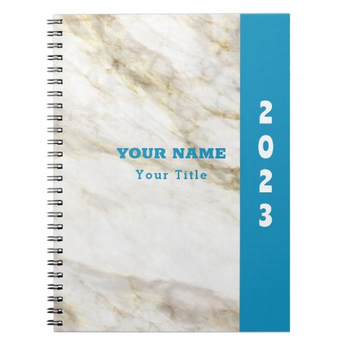 Classy and Functional White Marble Notebook